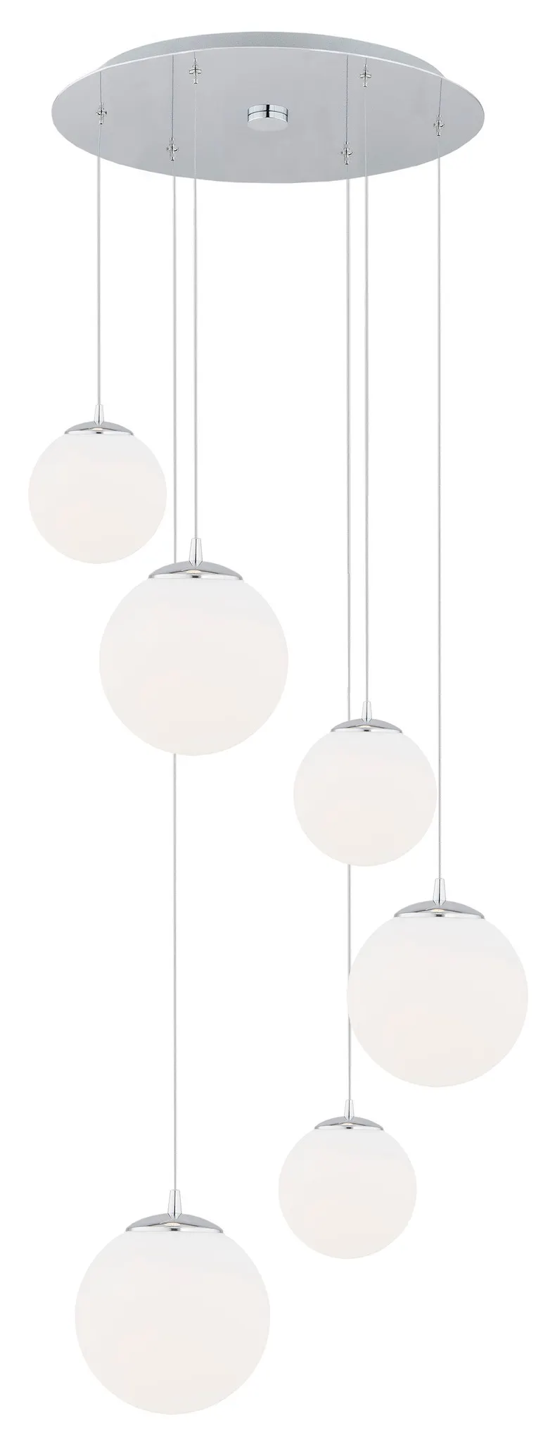Lampa wisząca OPTICA chromowana opal okrągła 170x55cm Lampa wisząca OPTICA chromowana opal okrągła 170x55cm