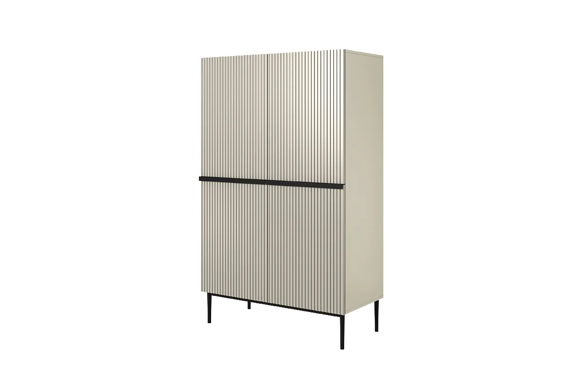 Komoda wysoka z 2 szufladami NICOLE 100 - kremowy - czarny stelaż Komoda wysoka z 2 szufladami NICOLE 100 - kremowy - czarny stelaż