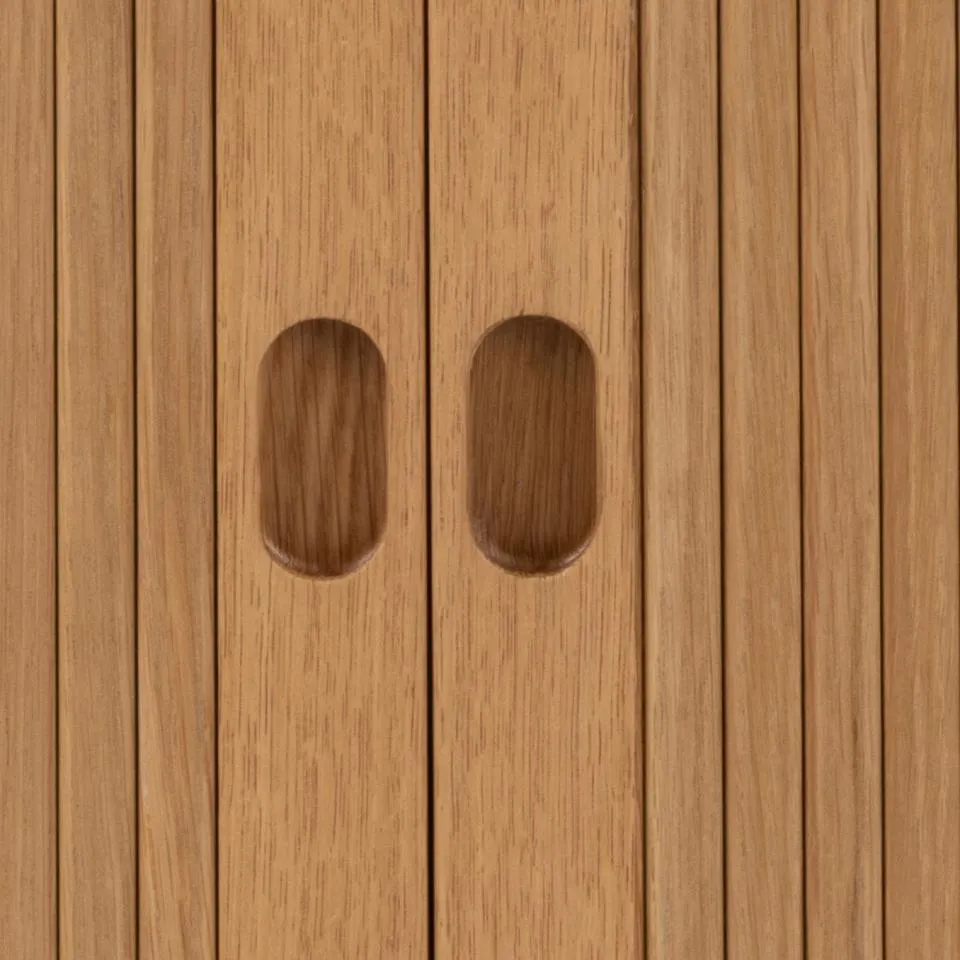 Szafka nocna z drzwiami przesuwnymi MORGAN 45x30x60 Naturalny- lamele - 0000102748