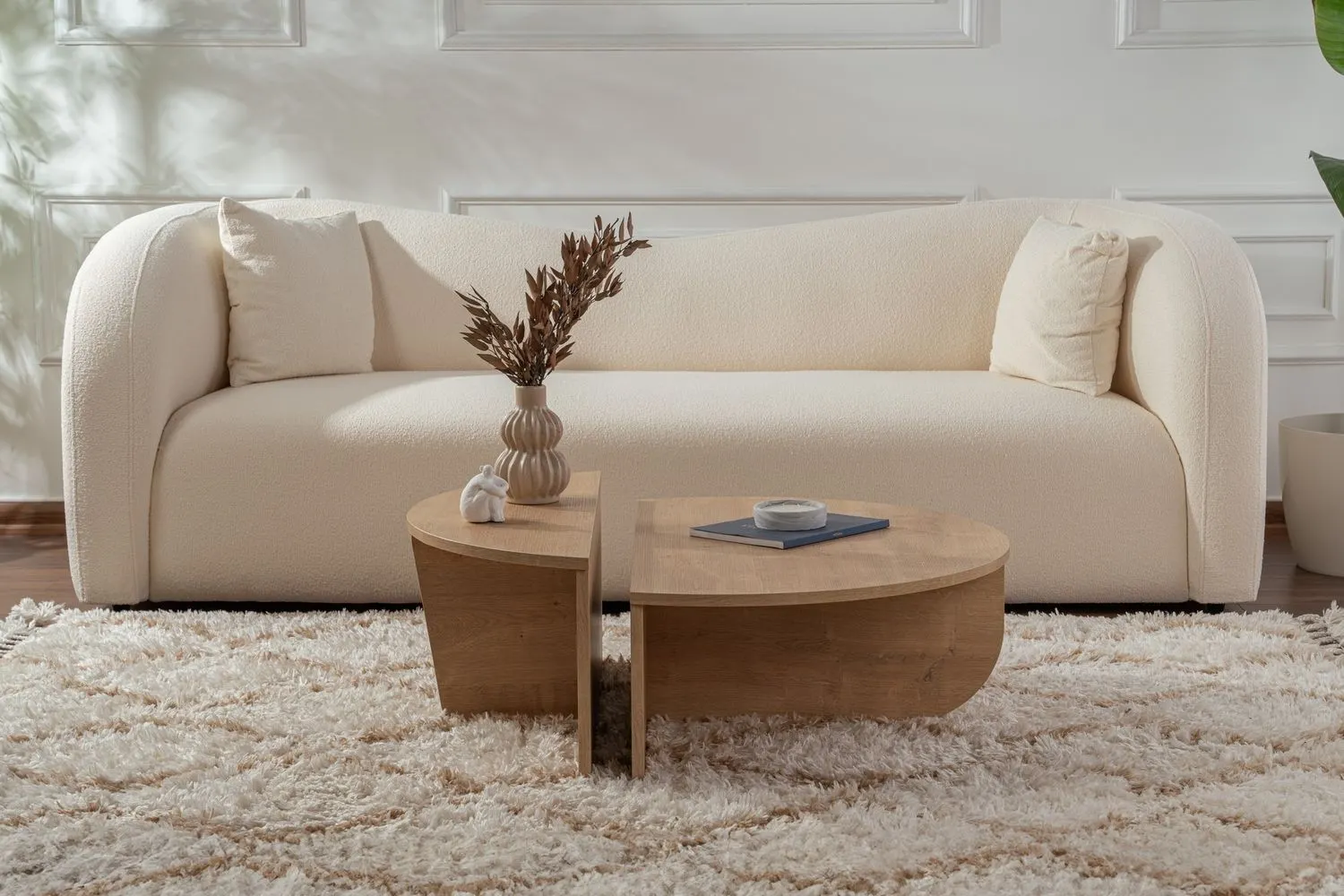 Stolik kawowy 2-elementowy ORION 90x90 cm dąb naturalny - ASI_563NRD1903