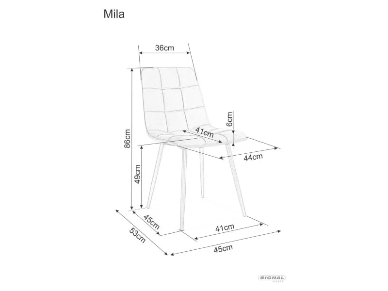 Krzesło tapicerowane loft MILA VELVET aksamitne czarne Signal — zdjęcie 2