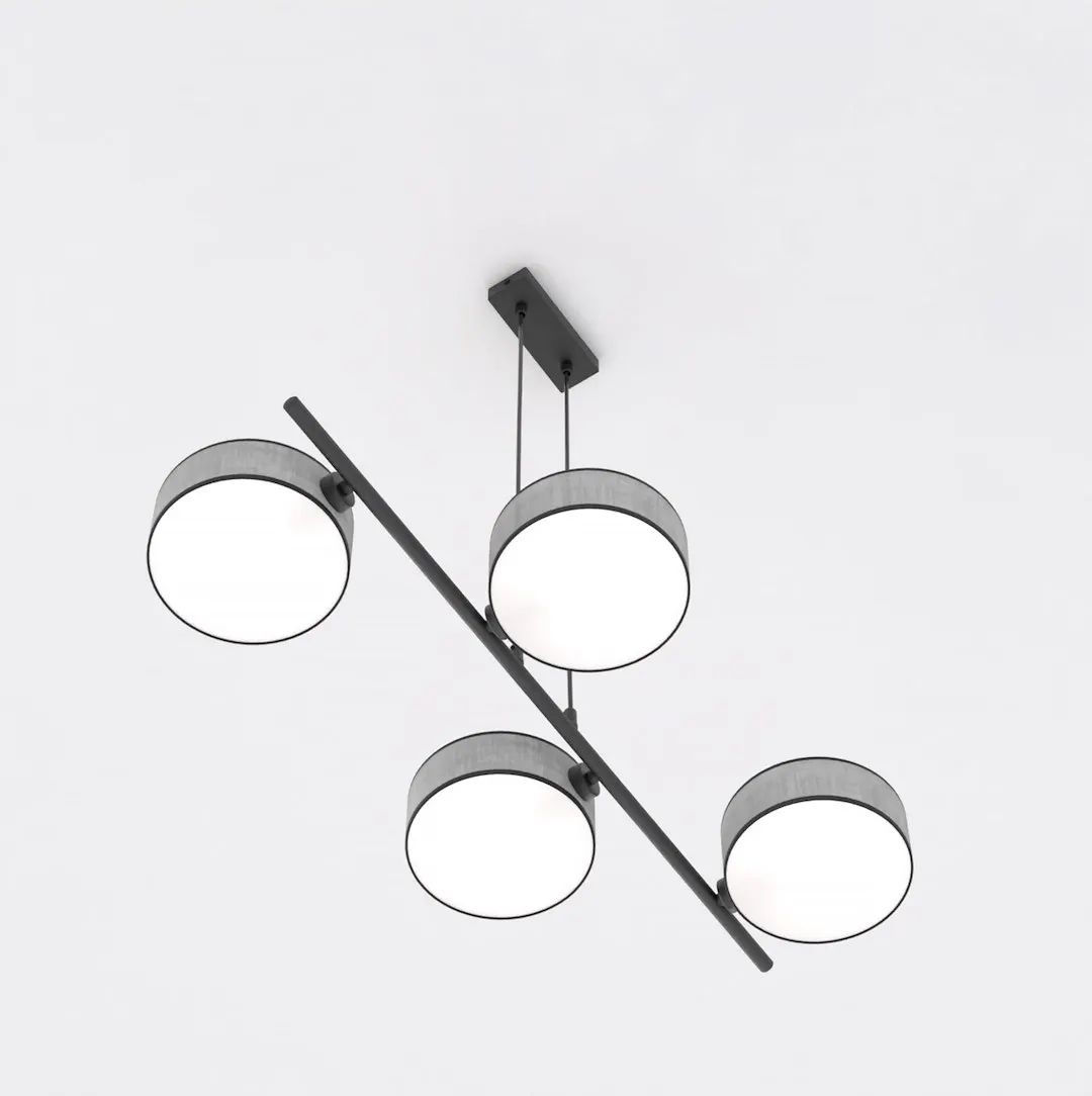 Lampa wisząca DRUMZ 4 abażur szary - 1564/4