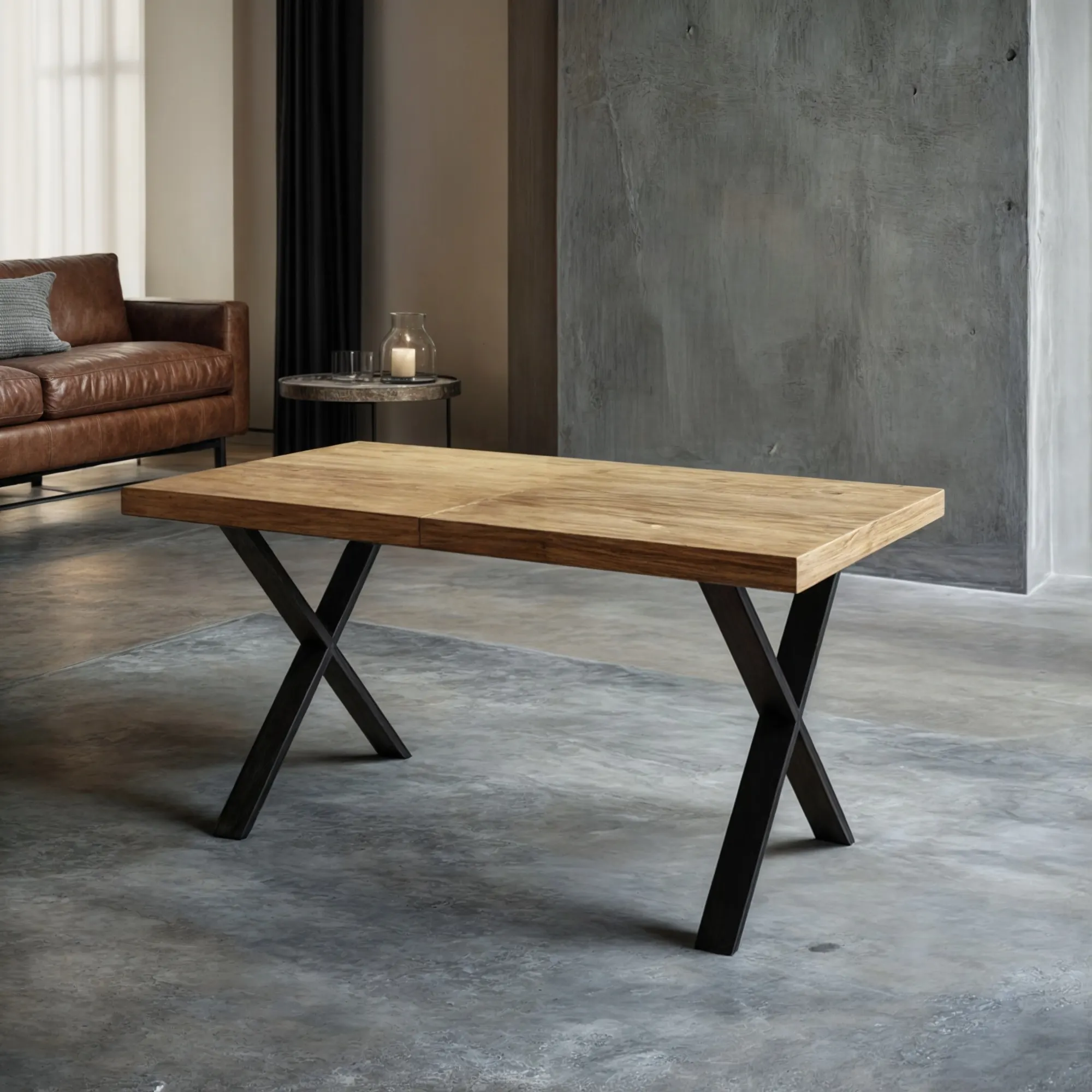 Metalowe nogi do stoły OBEIX stelaż pod blat zestaw 2 szt. czarne - LD_TZ000471