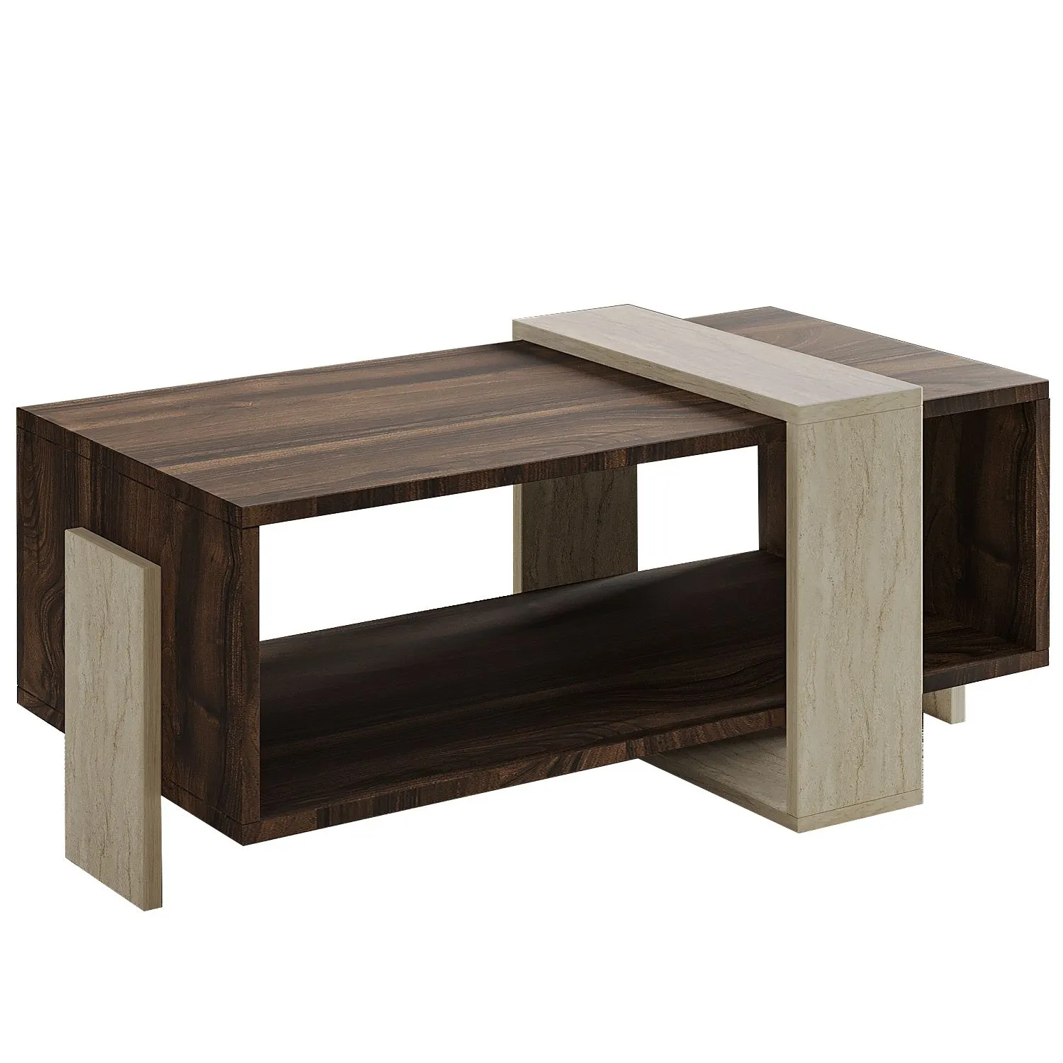 image stool, meblowanie, kolor dark wood, półka dolna, design modułowy