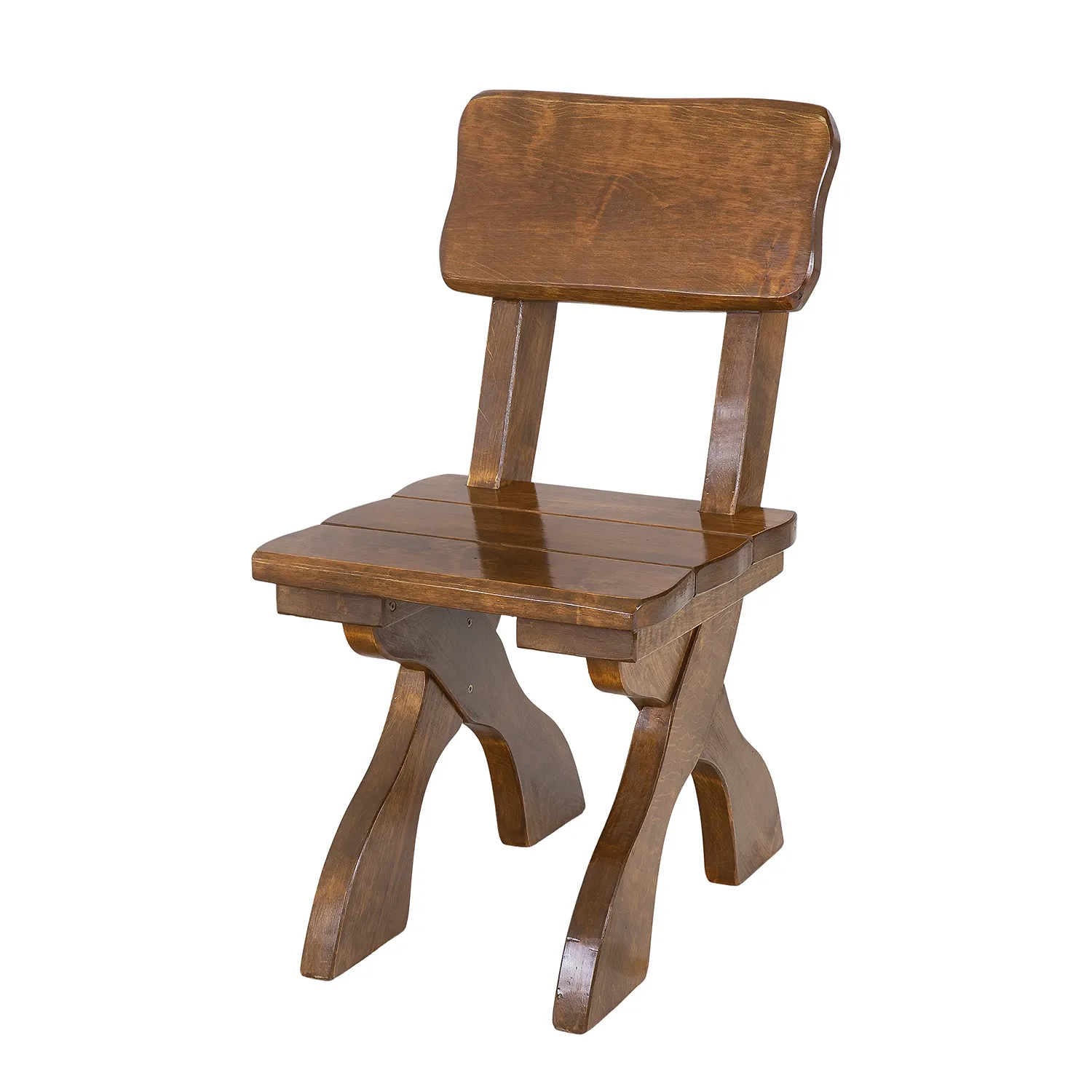 Krzesło ogrodowe drewniane DYLAN olcha kolor dąb lakierowane Drewno, Meble, Krzesło, Sklejka