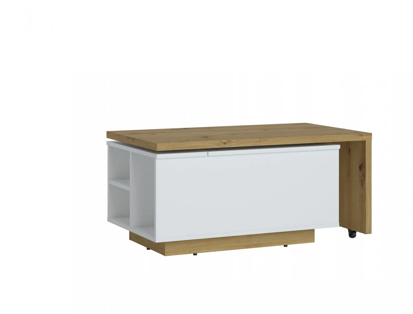 Stolik kawowy rozkładany MWTT04 1K Biały, Dąb Artisan 54x(95-145)