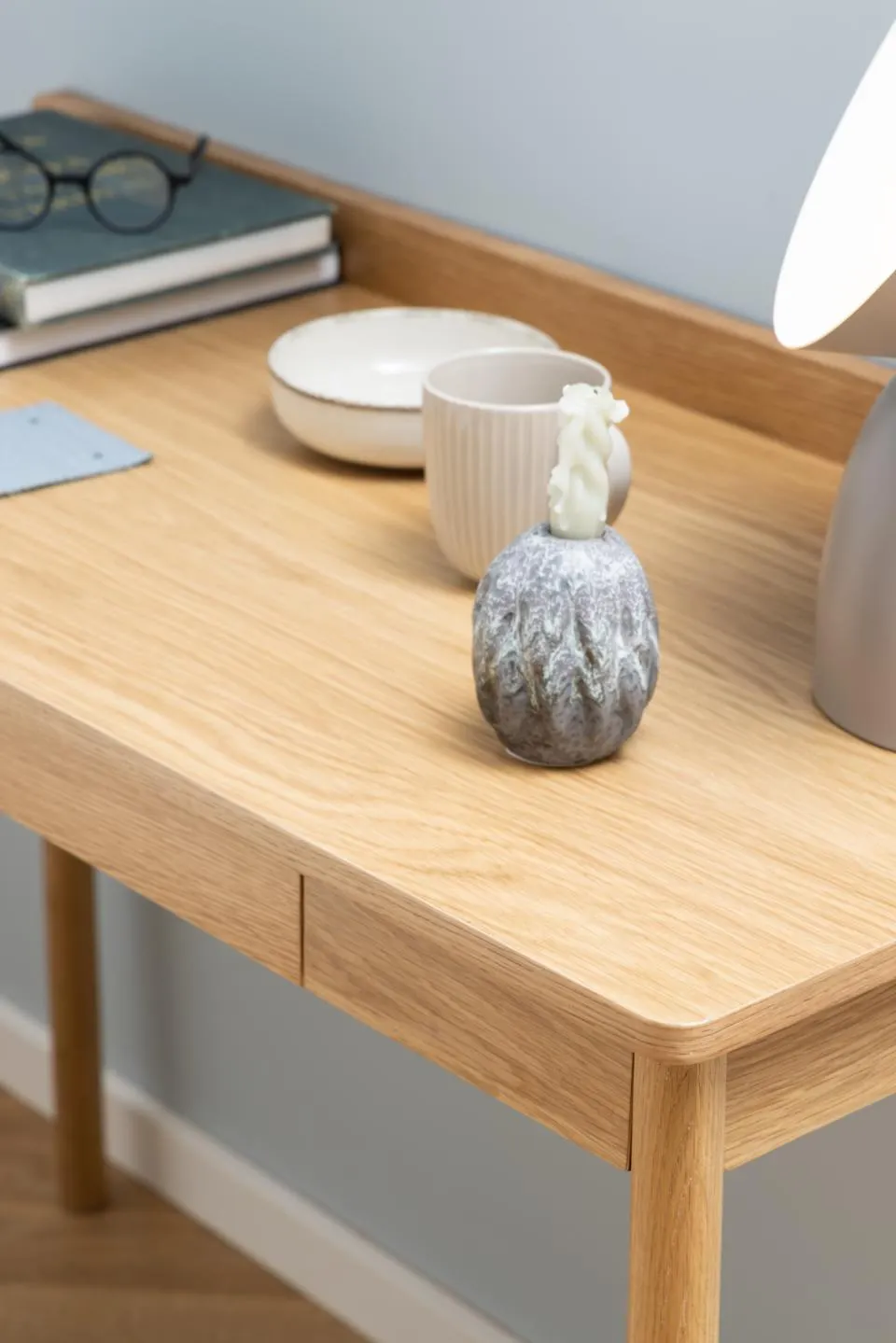 Biurko z szufladą PAUL 110x50x80 cm kolor dąb naturalny - 0000100483