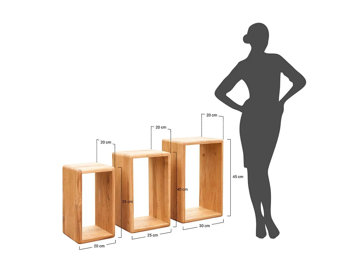 Zestaw 3 półek ściennych Dębowych Gialo - 2SGIA09