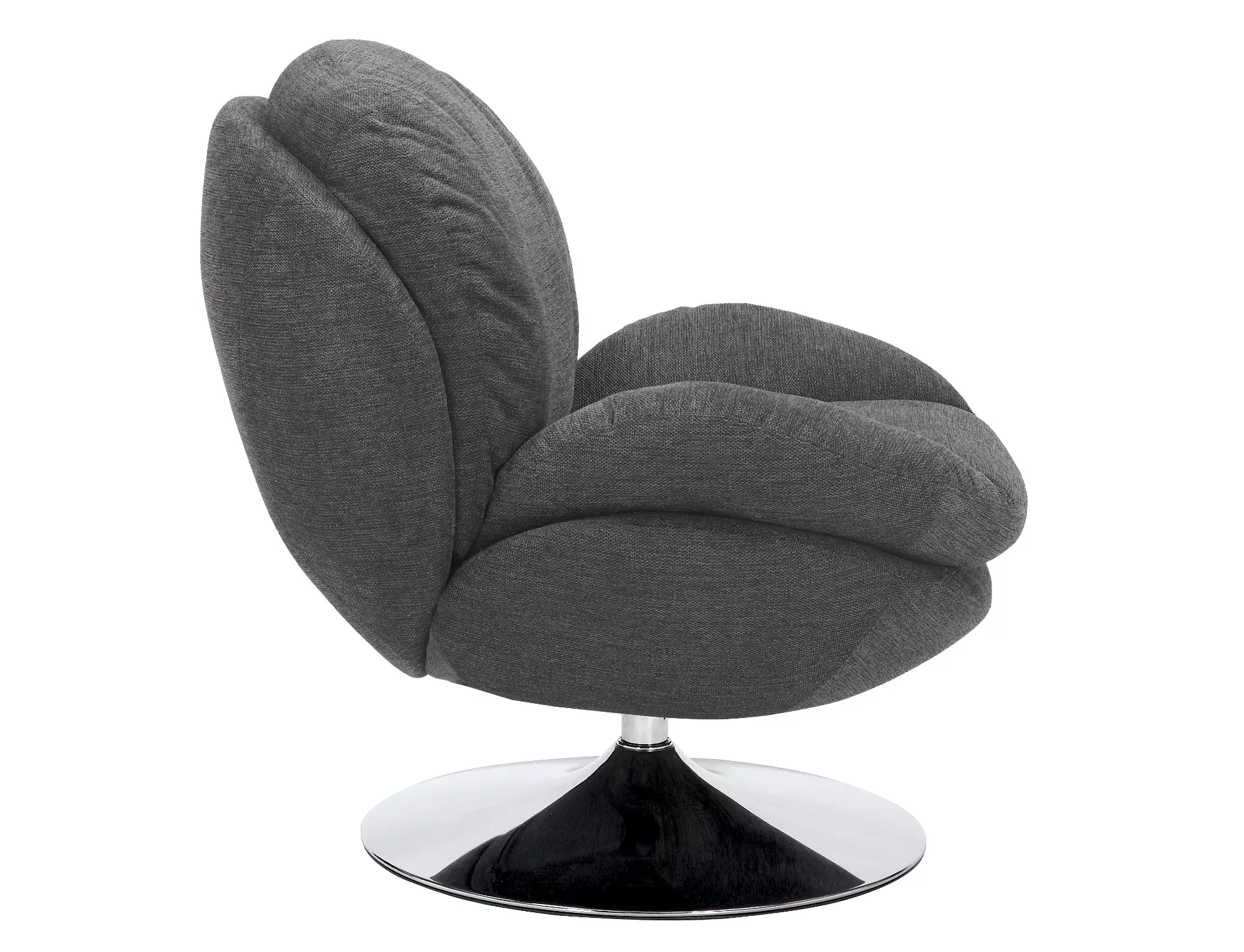 Fotel obrotowy BRIGITTE BREGO ciemnoszary/chromowana noga - BRIGITTEBRCSZ18