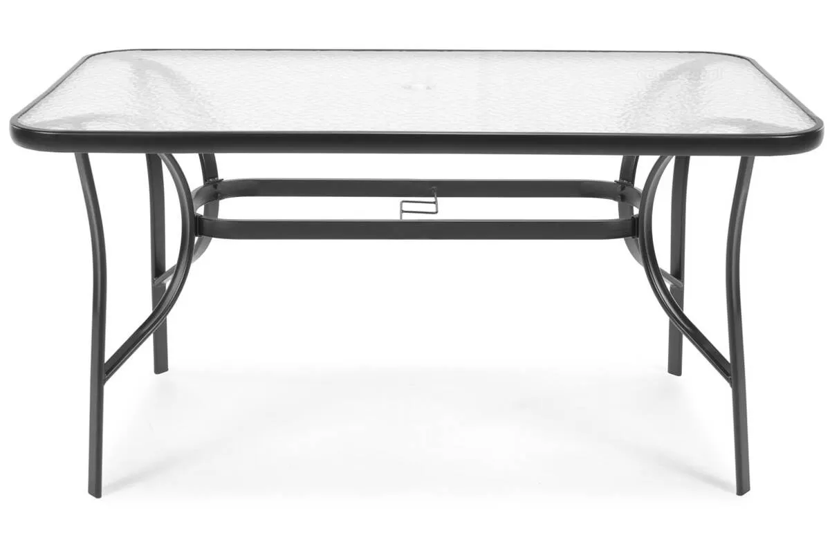 Zestaw ogrodowy PORTO stół: 90x150 cm + 6 krzeseł - szaro-beżowy - FE5906948129535