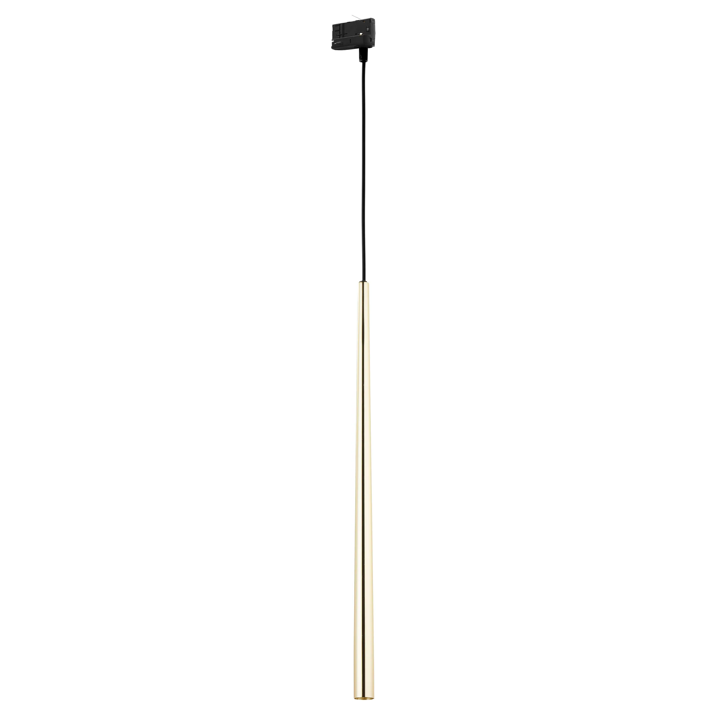 Lampa listwowa wisząca PIANO czarna złota smukła 117x8x3cm