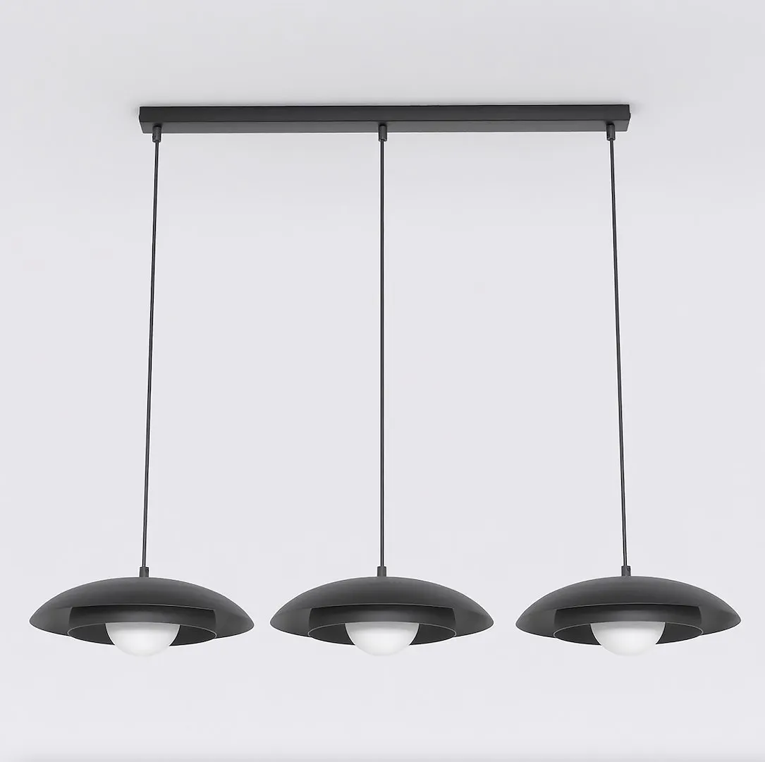 Lampa wisząca metalowa SKIN 3 BL czarna - 1603/3