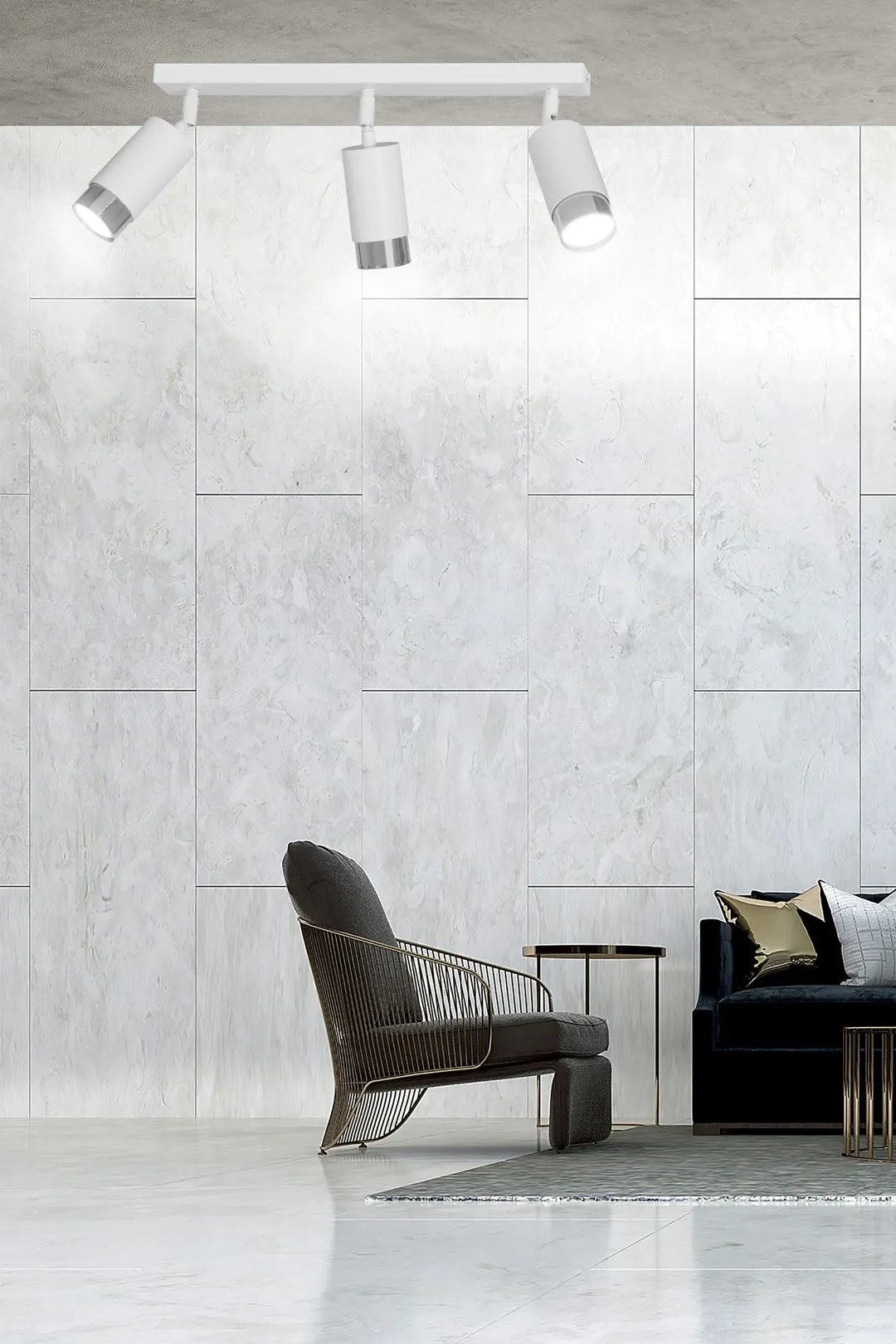 Lampa sufitowa HIRO Biały/Chrom 962/3 - 962/3