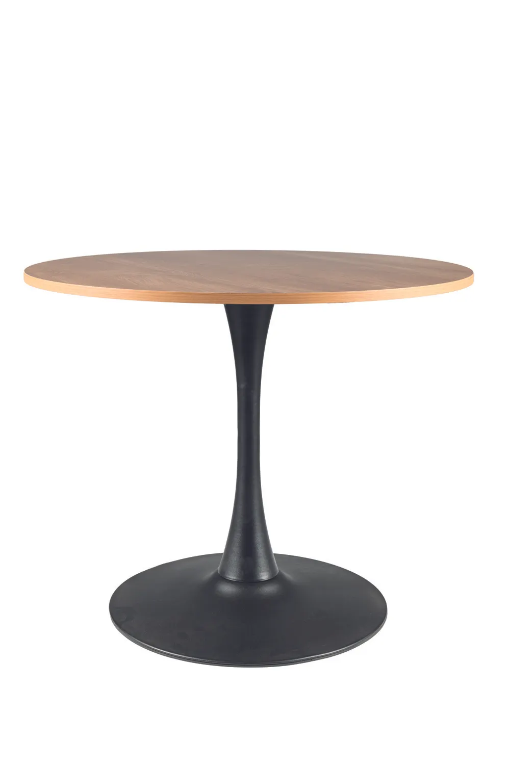 Stół okrągły AMADEO II na jednej nodze dąb/czarny 90x90