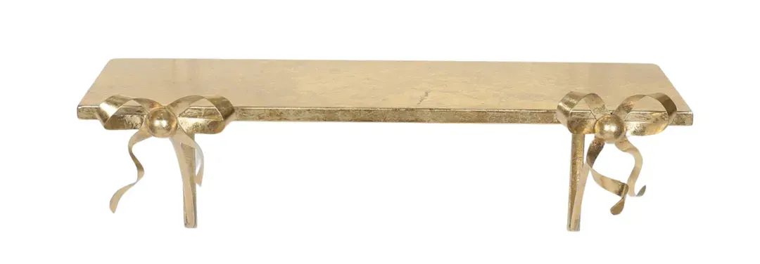 Półka ścienna z kokardami 60 cm złota