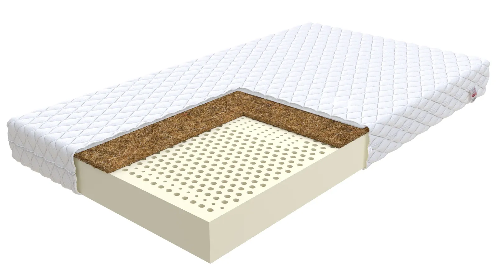 Materac lateksowy TORO lateks, kokos - 80x200x12 - H2 średnio miękki / H3 średnio twardy
