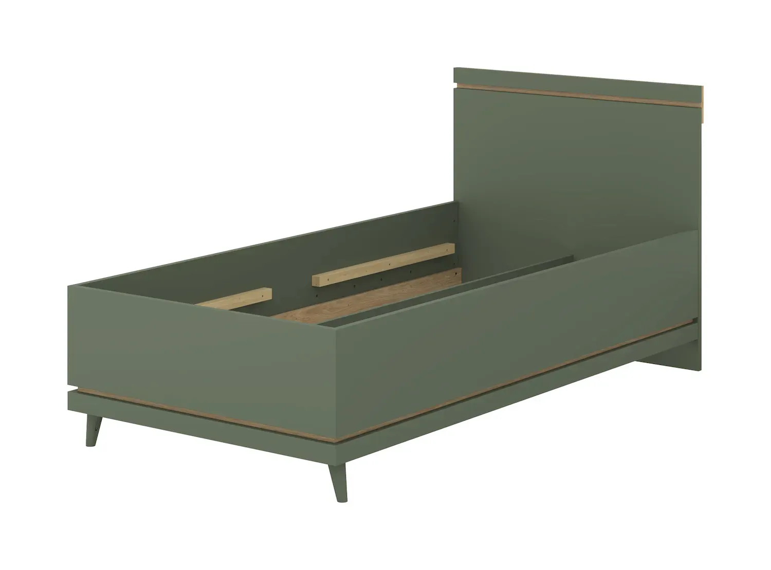 Łóżko z zagłówkiem SCANDI 34 100cm zielony