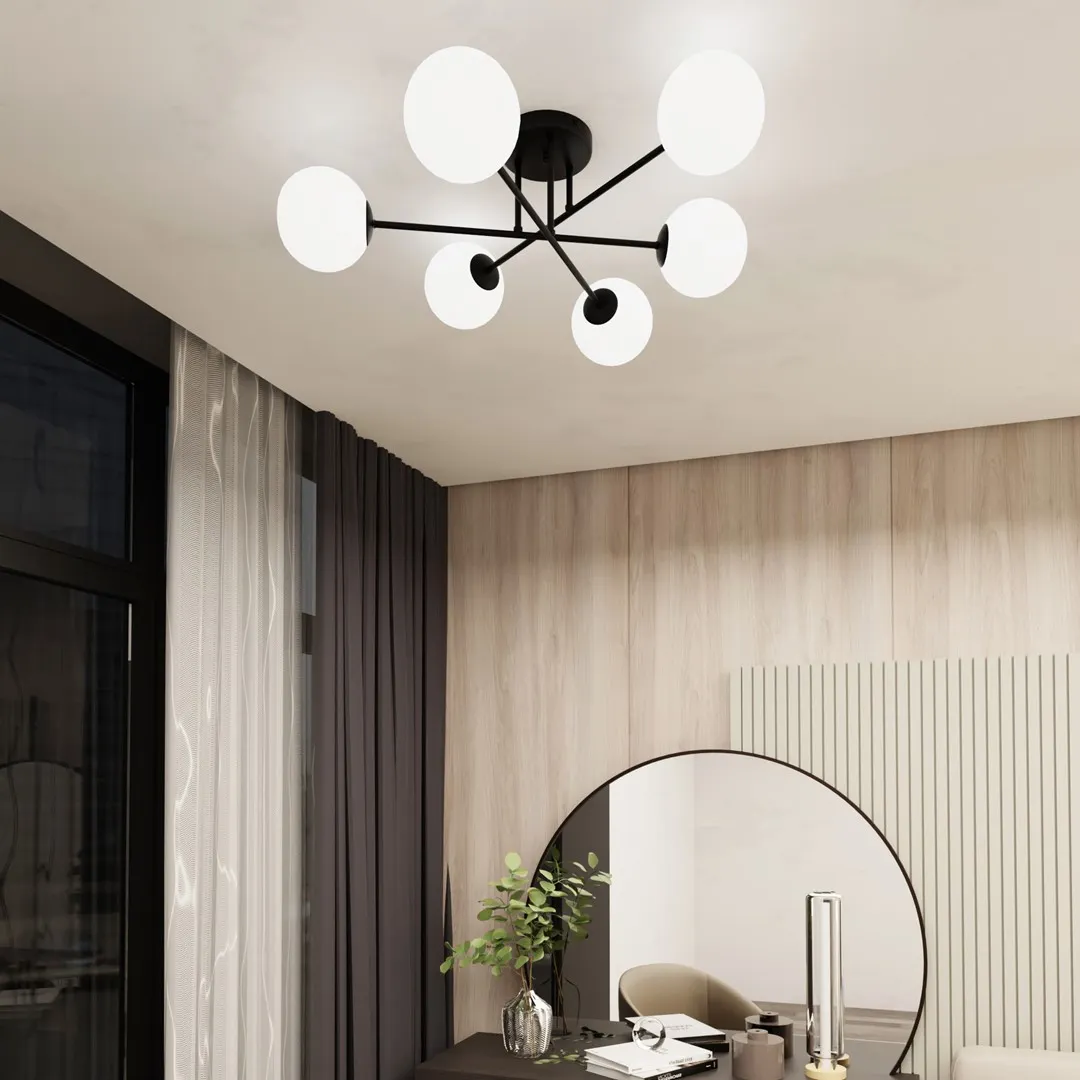 Lampa sufitowa ROMA 6 czarny biały — zdjęcie 4