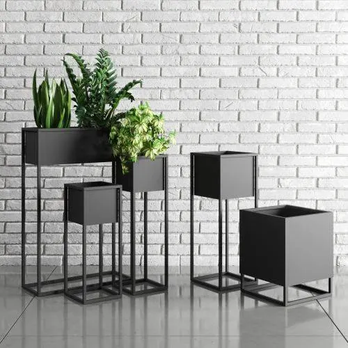 DONICZKA-osłonka na donice metalowa MARSYLIA S czarna - LD_TZ000036