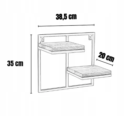 Kwietnik wiszący LENS M metal drewno czarny naturalny - LD_TZ000085