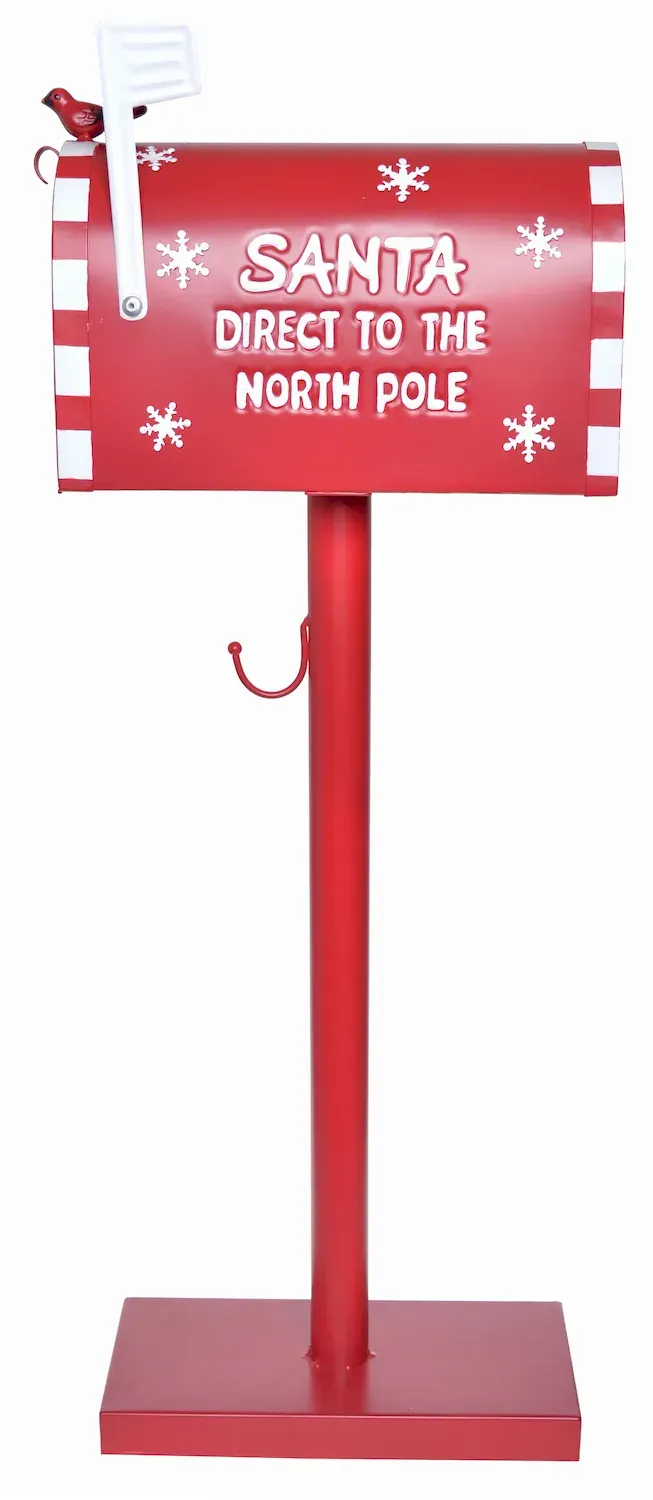 Skrzynka na listy metalowa NA NODZE mała 5514 czerwono-biała