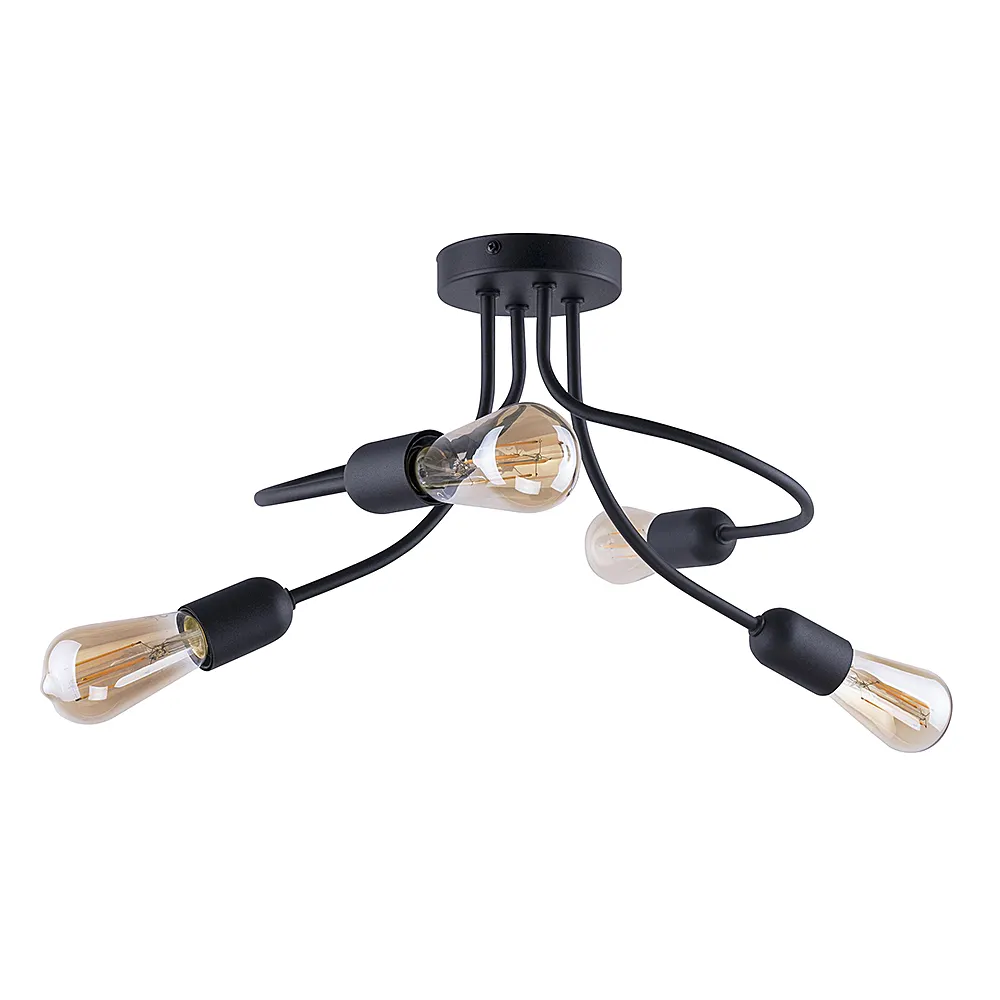 Lampa sufitowa FADO czarna metalowa zakręcona 57x27cm
