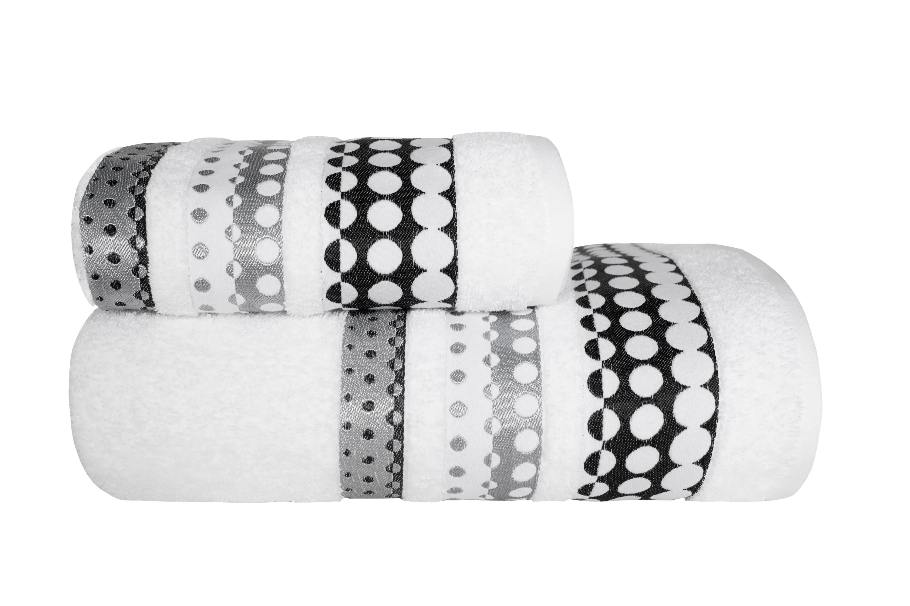 Ręcznik SILVER 70X140 żakardowy z haftem biały - FARO_8518