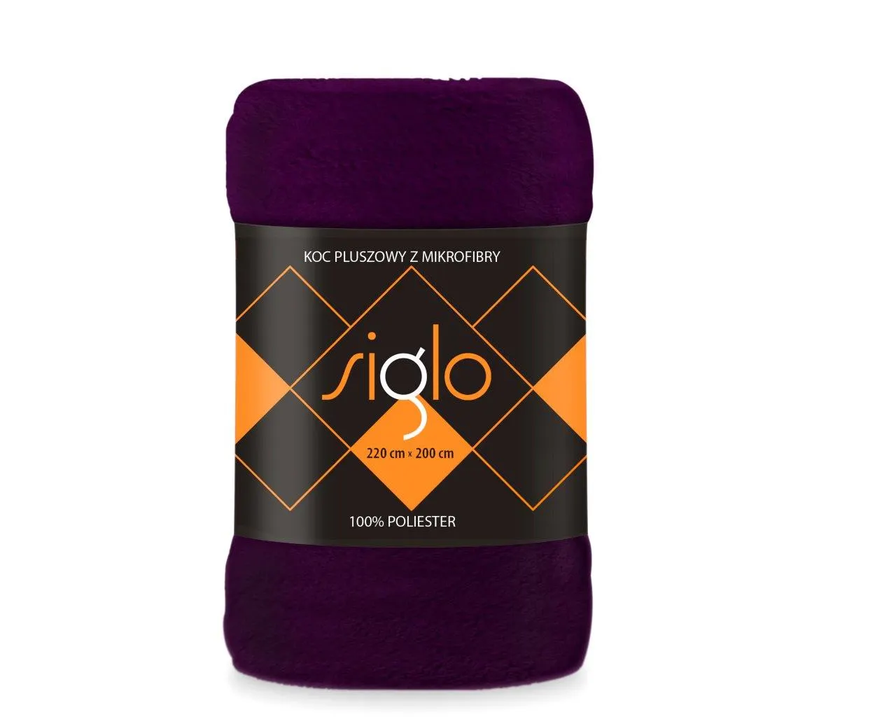 Koc pluszowy SIGLO 220X200 mikrofibra 240g/m2 fioletowy Żywność, Keczup