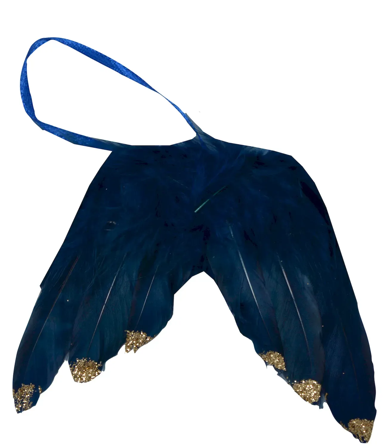 Zawieszka SKRZYDŁA Z PIÓRKAMI granatowe