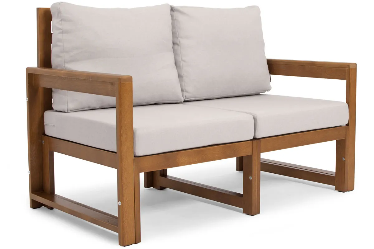 Sofa ogrodowa 2-os. MALTA drewniana szara/brązowa Sofa ogrodowa 2-os. MALTA drewniana szara/brązowa