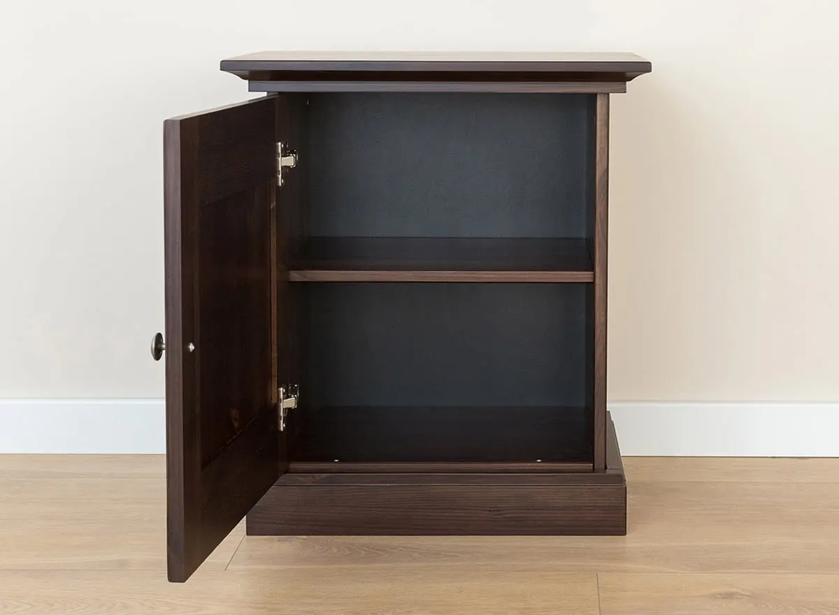 Szafka nocna drewniana ROSELLA lewostronna 36x54x61 sosna ciemny brąz - SKROS06L