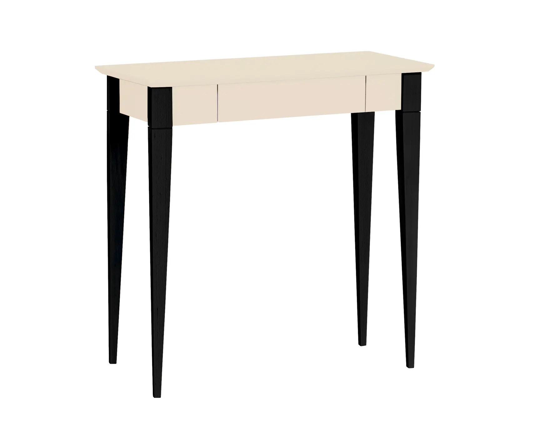 Biurko z szufladą MIMO 85x40 kremowy blat/czarne drewniane nogi