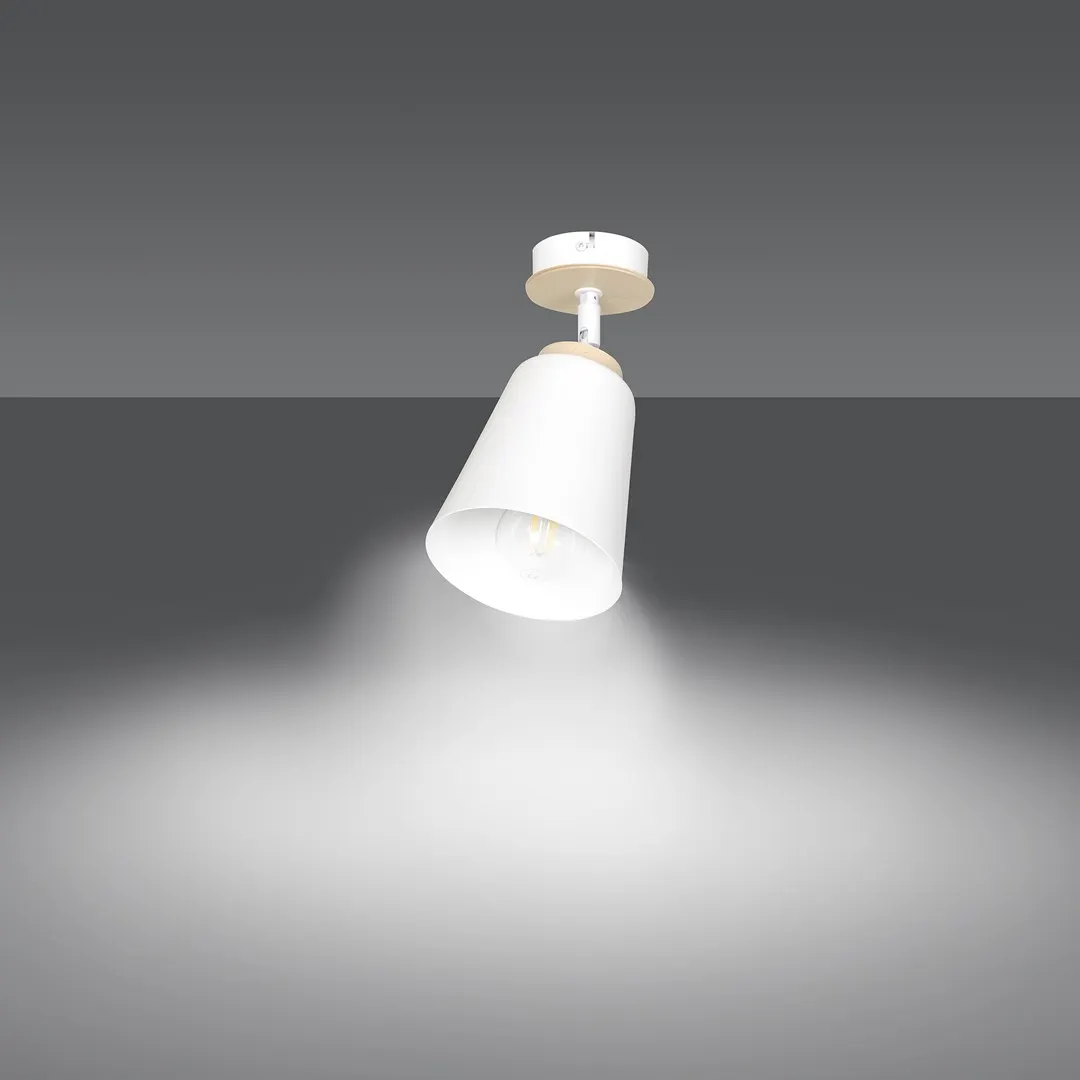 lampa sufitowa, kinkiet wiszący, metalowa oprawa, biały kolor, źródło światła LED