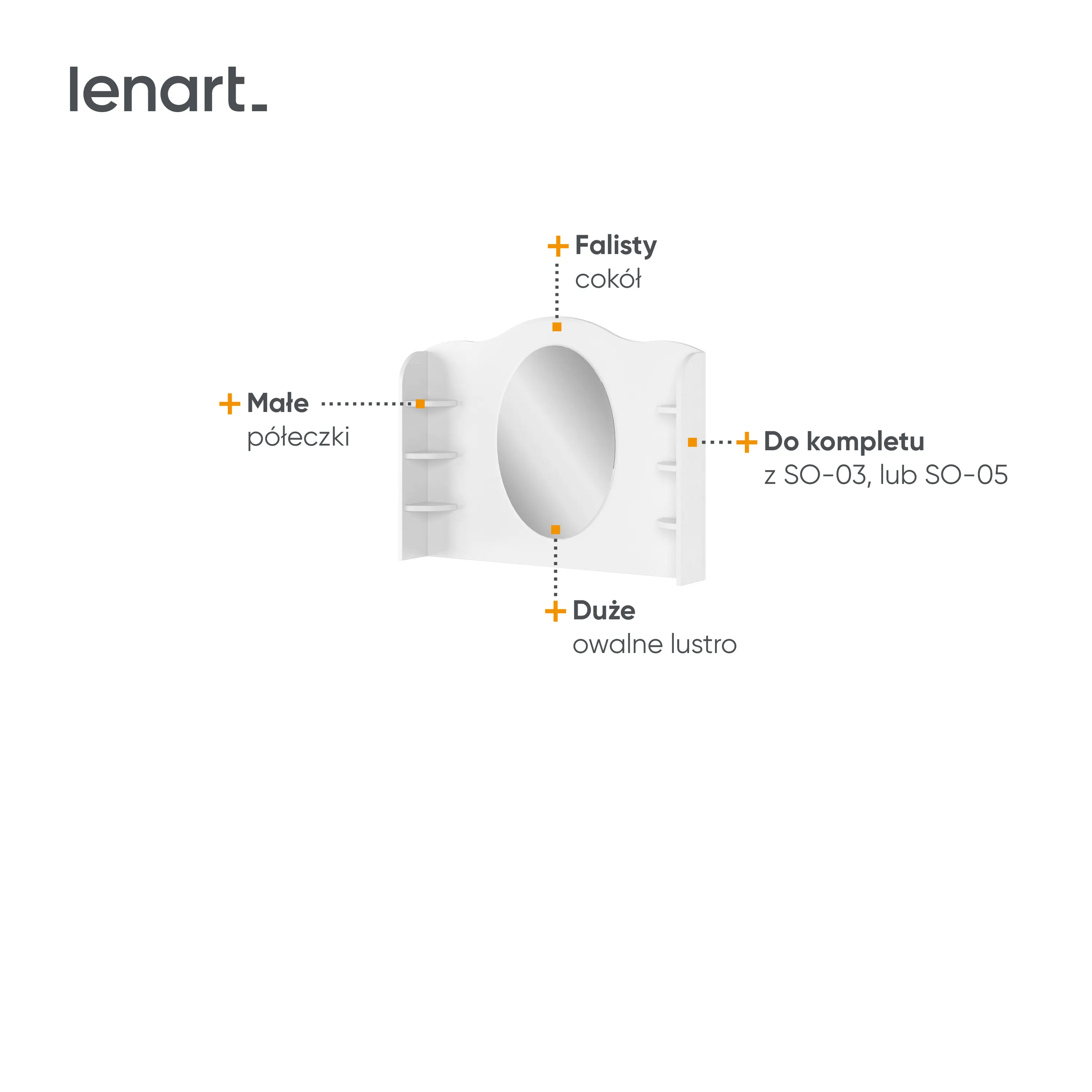 Nadstawka do biurka/toaletka SO-06 biała - SO6BDN