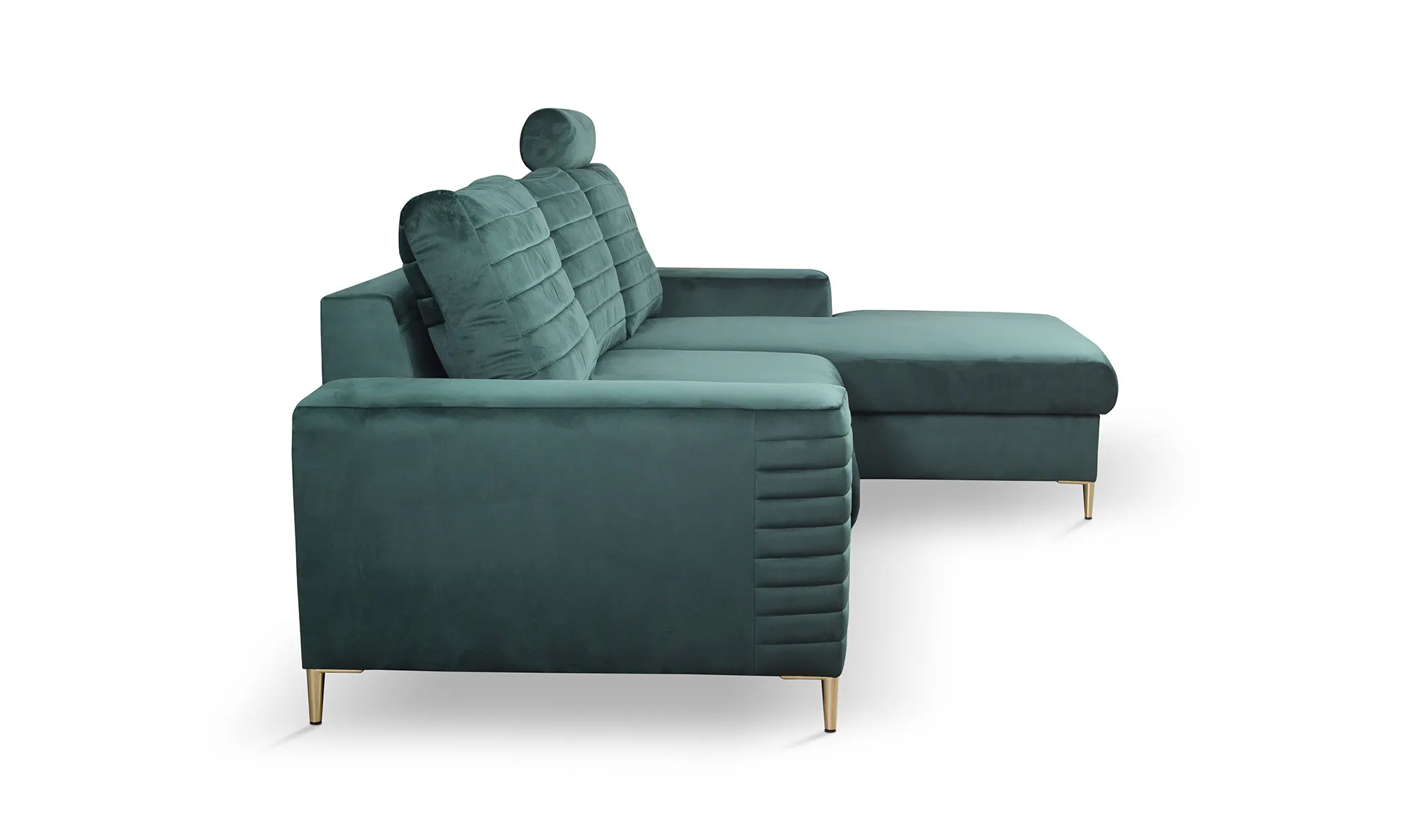 Narożnik rozkładany z pojemnikiem COLLIN VELLUTO 253 cm prawy ciemnozielony - COLILIN_NAR_VELLUTO27_P