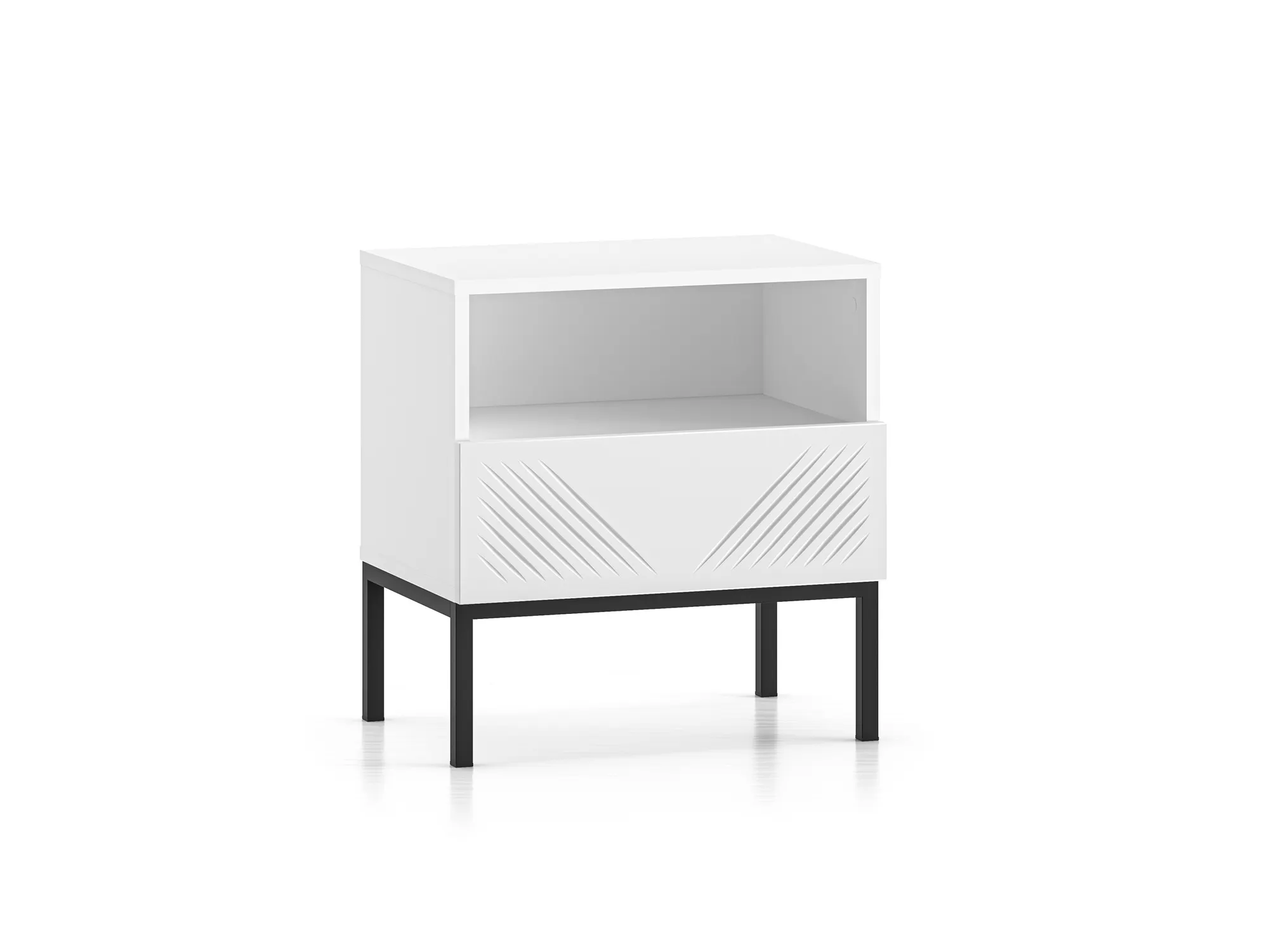 Szafka nocna z szufladą CLEARING 05 biały alpejski, podstawa-czarny