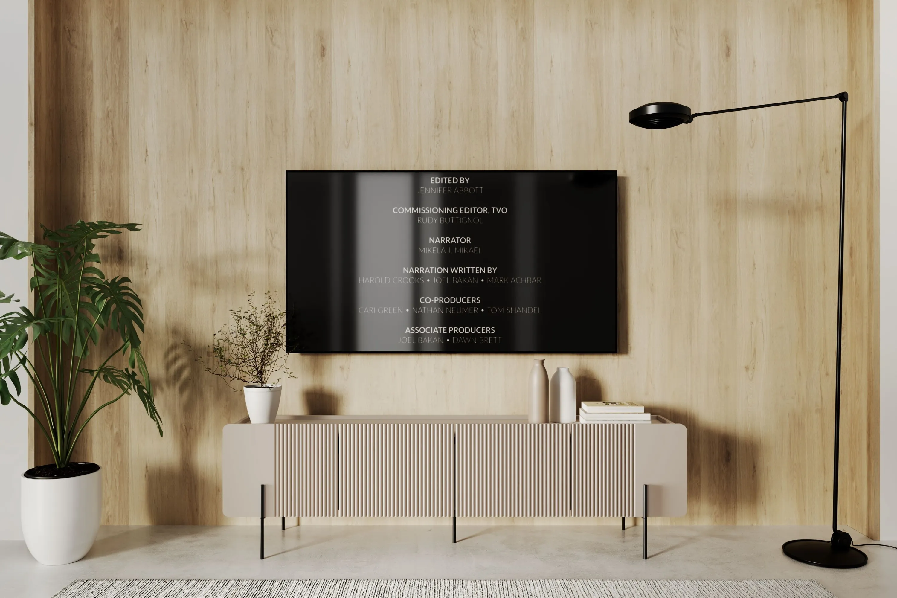 Szafka RTV 2-drzwiowa z 2 szufladami MALMI 200cm - kaszmirowa - czarne nogi - B_167028