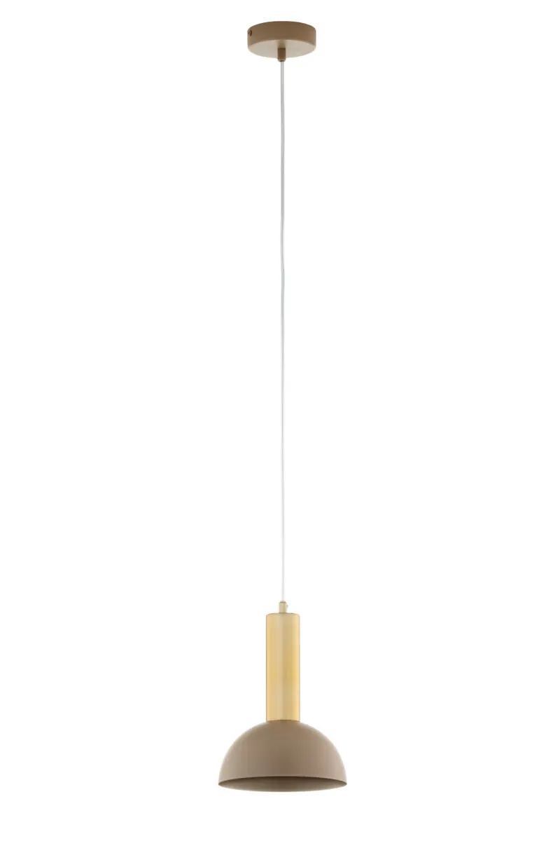 image wisząca lampa, lampa sufitowa, metalowy abażur, beżowy/cream, kolor złocisty