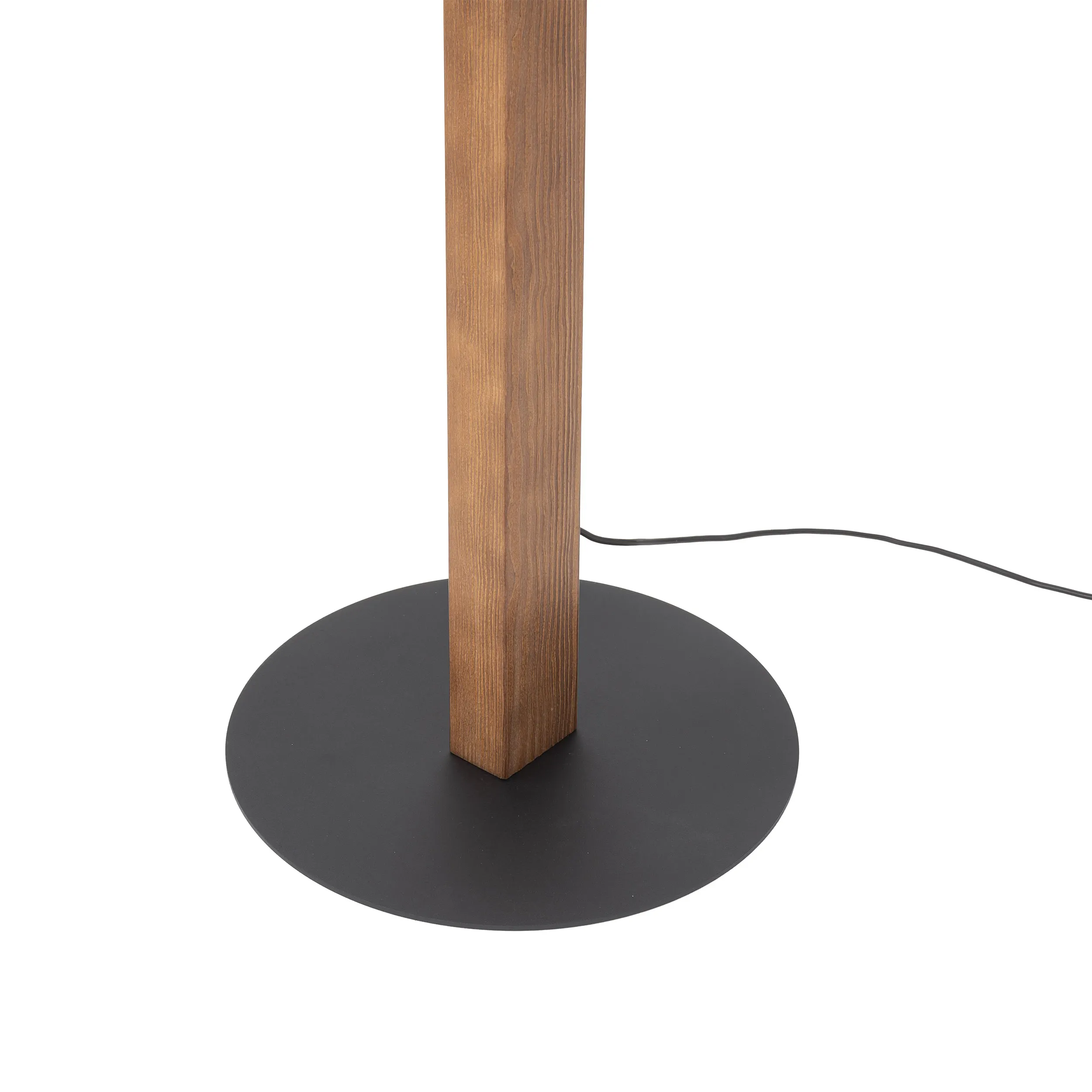 Lampa podłogowa TEO LED czarna podstawa ciemne drewno orzech 42x17cm - TK_1410