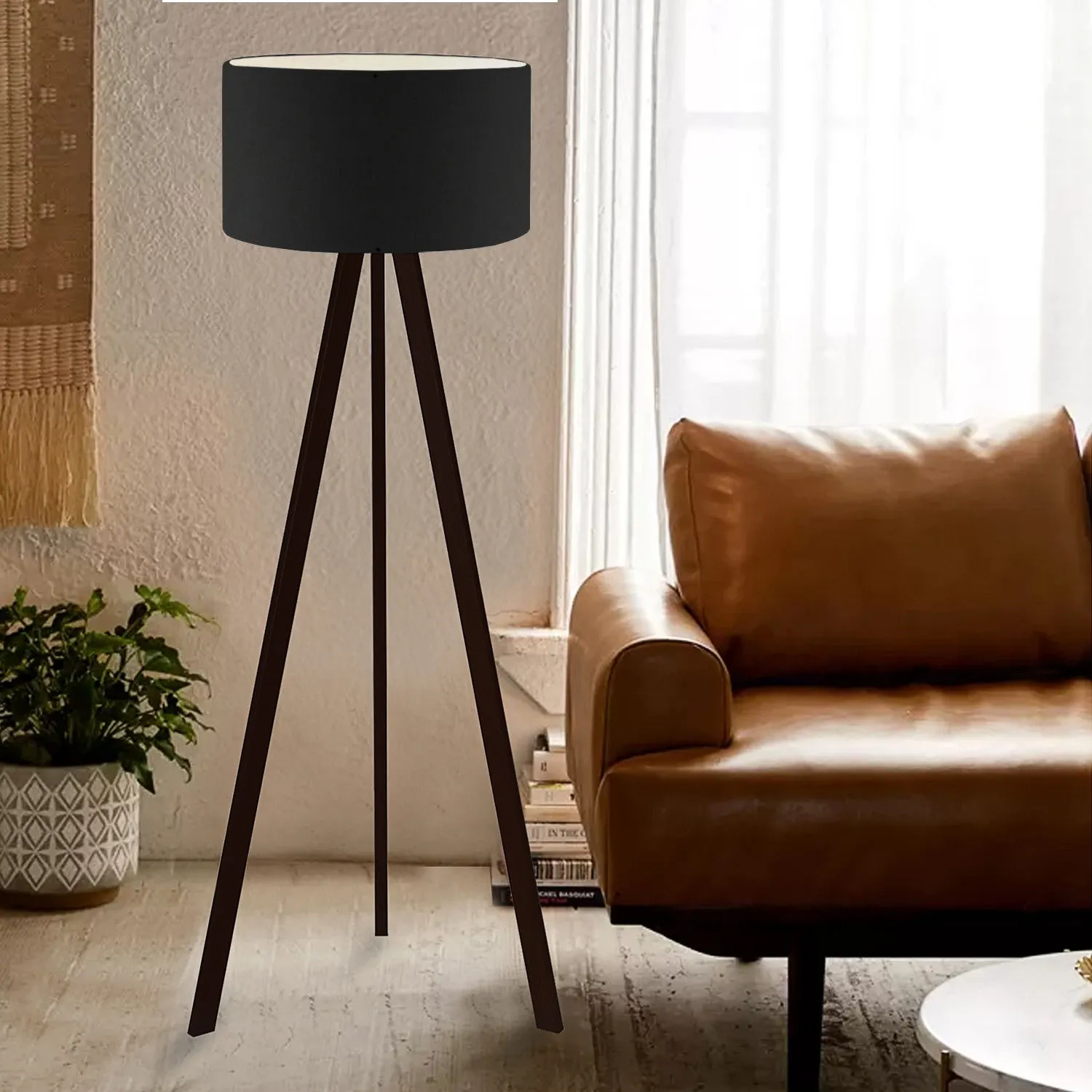 Lampa podłogowa AYD 140 cm czarna — zdjęcie 3