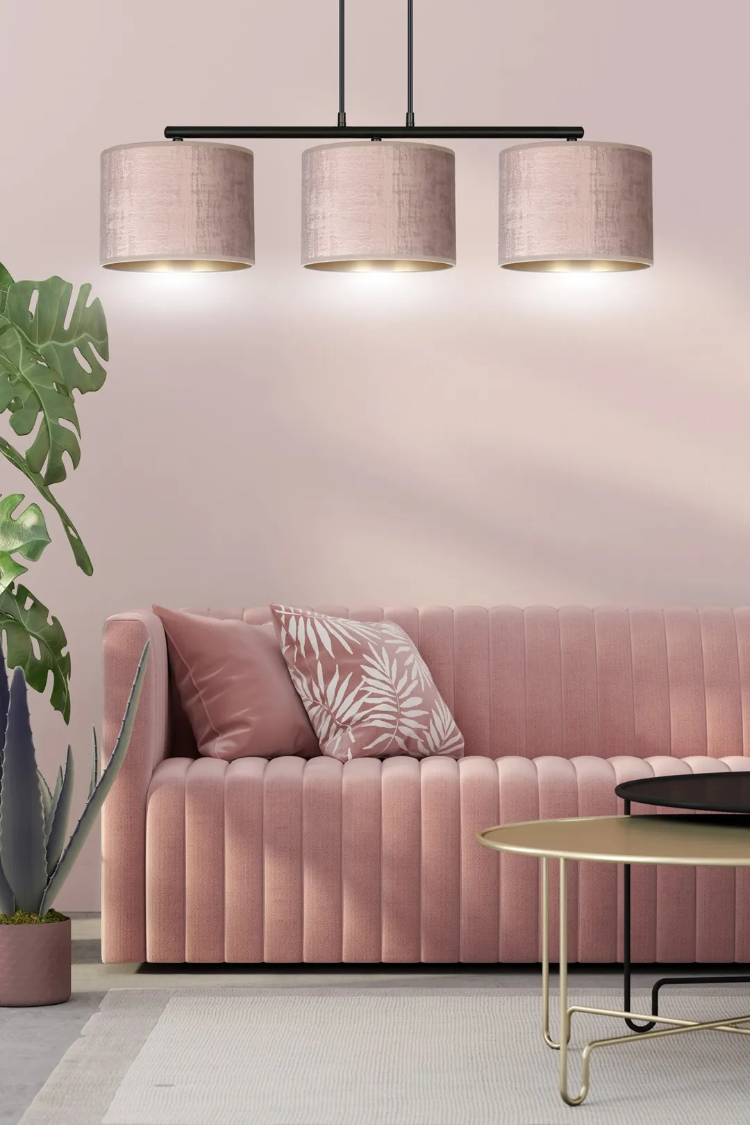 Lampa wisząca HILDE 3 czarny różowy — zdjęcie 8