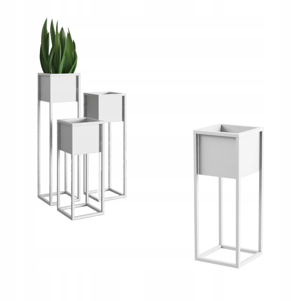 DONICZKA-osłonka na donice metalowa NANTES S biała Słoik, plantator, Roślina doniczkowa, Ceramika, Wazon