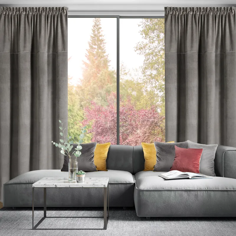 ZASŁONA GOTOWA MILO NA TAŚMIE 140X300 CM POPIELATY - EU_410900