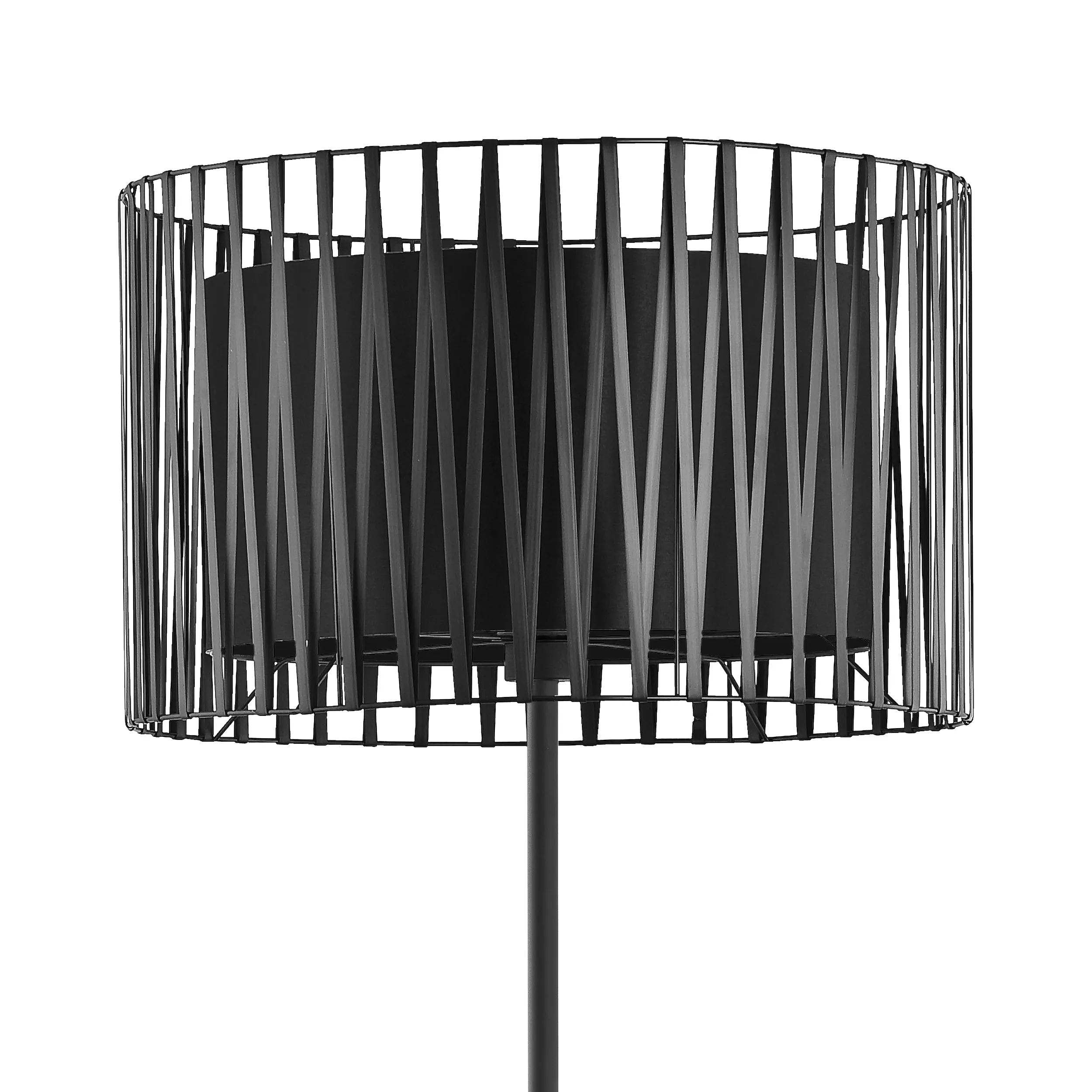 Lampa podłogowa HARMONY czarna okrągła 158x50cm - TK_2899