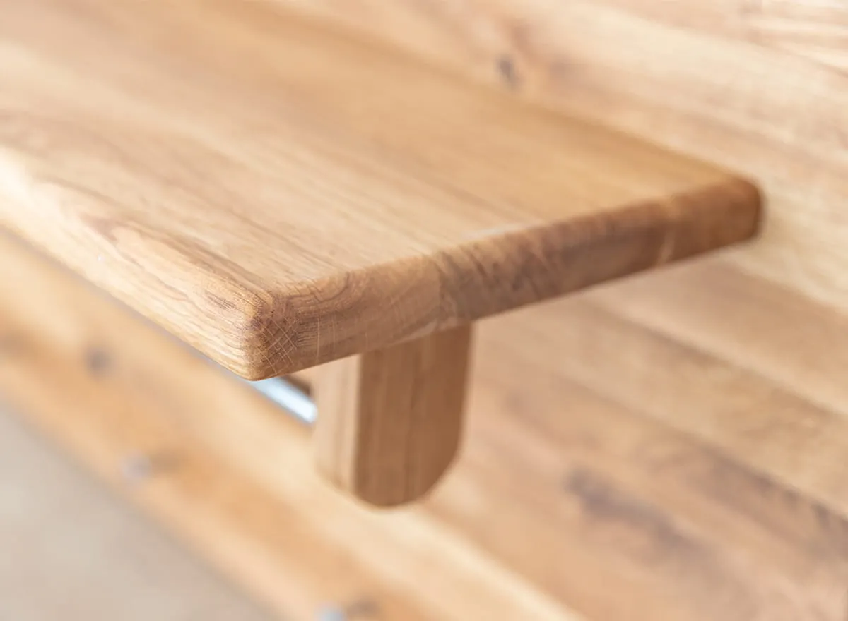 Wieszak dębowy ścienny GIALO z półką i haczykami - 2SGIA16