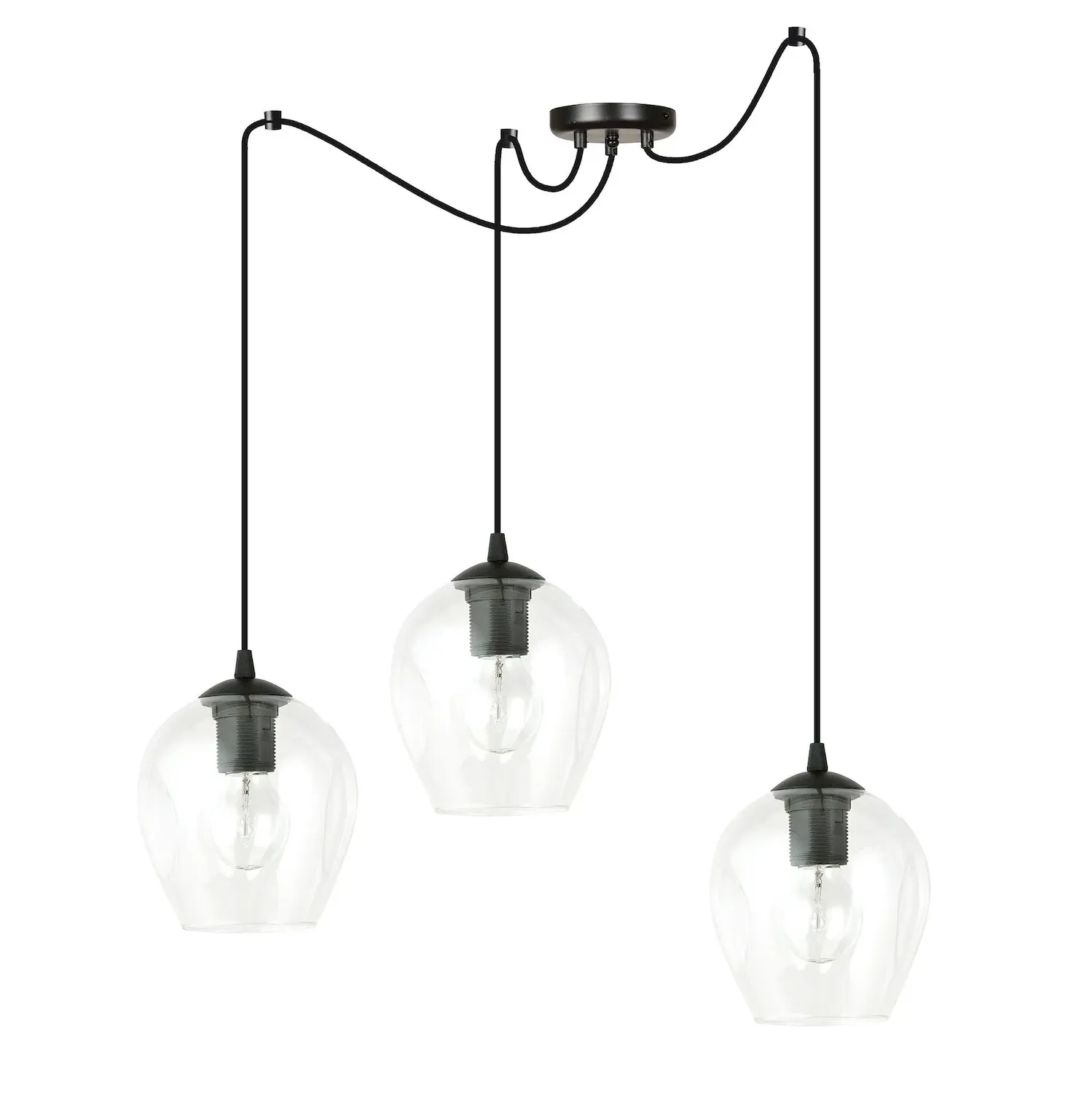 Lampa wisząca pająk LEVEL 3 czarny transparentny Lampa wisząca pająk LEVEL 3 czarny transparentny