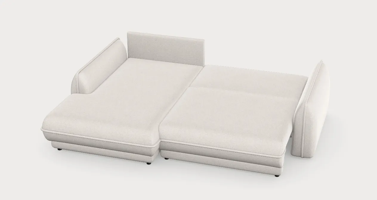 Narożnik z funkcją spania MOJAVE I lewostronny tkanina Blur 01 - kremowy - MOJAVE_NAR_BLUR01_L