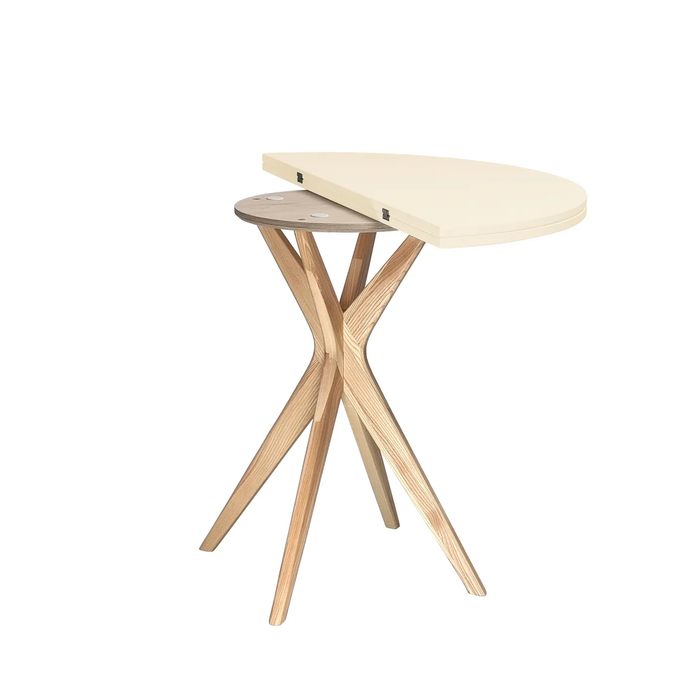 Półokrągły stół rozkładany JUBI śr. 100cm kremowy - NRGBTJ100_E2