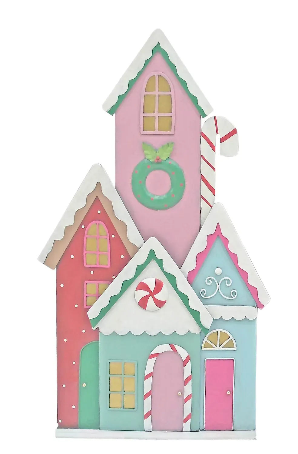 Dekoracja metalowa DOMKI KOLOROWE wielokolorowy Dekoracja metalowa DOMKI KOLOROWE wielokolorowy