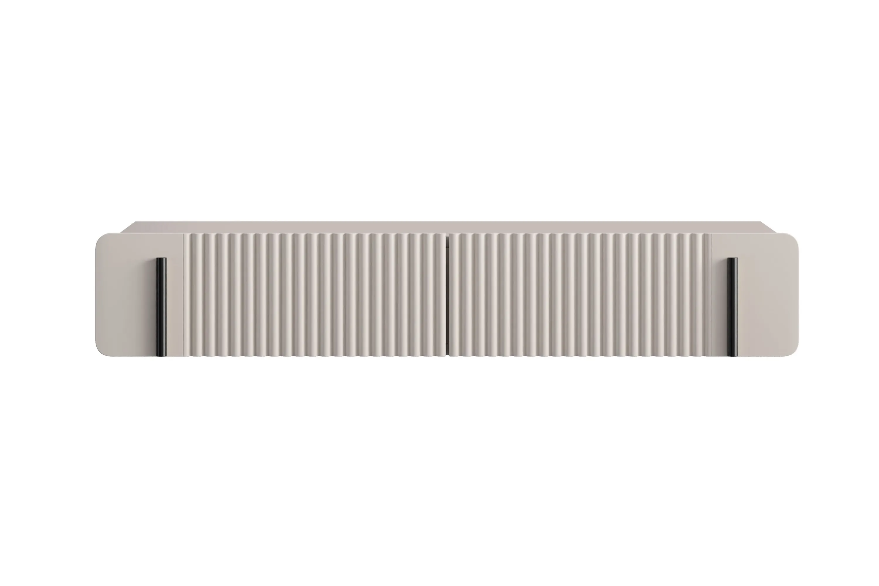 Toaletka wisząca z 2 szufladami MALMI ryflowany front 100cm - kaszmirowy-czarny - B_167009